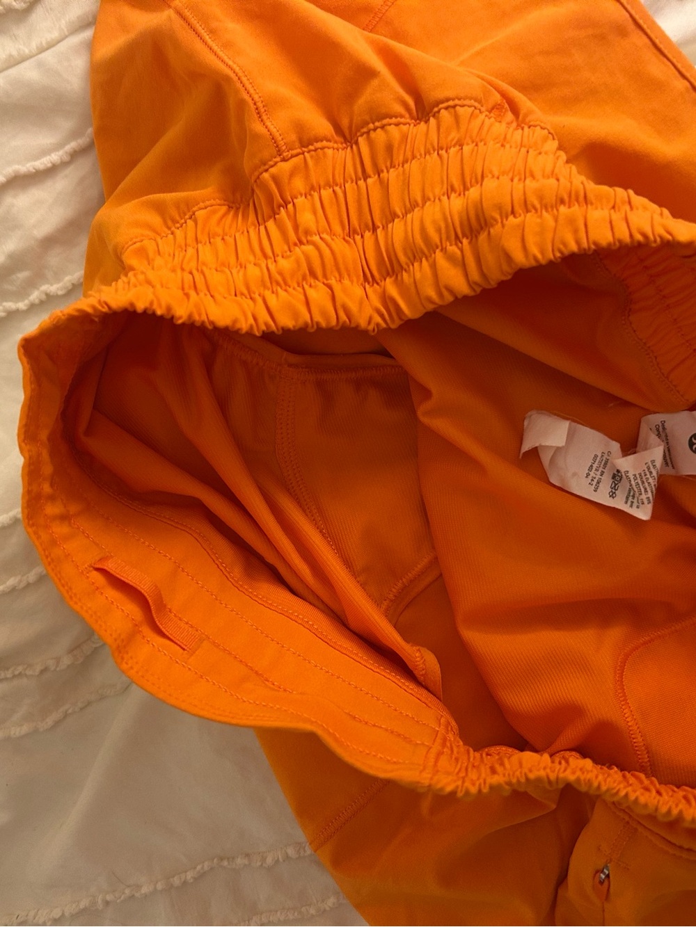lululemon athletica Women's Bright Orange Running Shorts - Picture 4 of 4